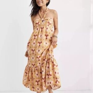 NWT Aerie Halter Maxi Linen Blend Sun Dress